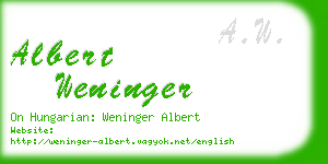albert weninger business card